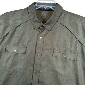 Grunt Style Mens 2XL Olive Green Snap Button Short Sleeve Tactical Shirt 2XL